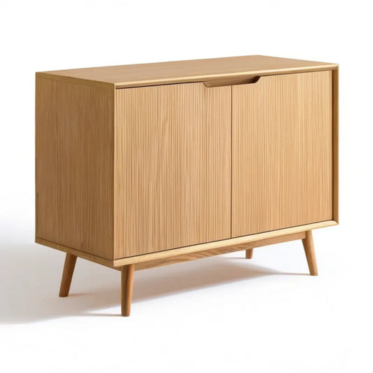 Dwudrzwiowy kredens z fornirem dębowym, naturalny dąb, 100 x 40 x 75 cm