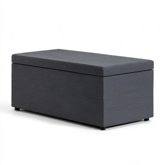 Czarna ławka ze schowkiem z MDF i skóry syntetycznej PU 100 x 40 x 45 cm